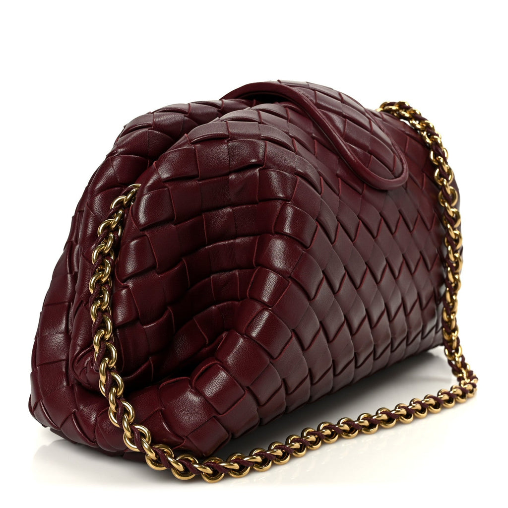 Nappa Intrecciato Small The Lauren 1980 Clutch With Chain Barolo