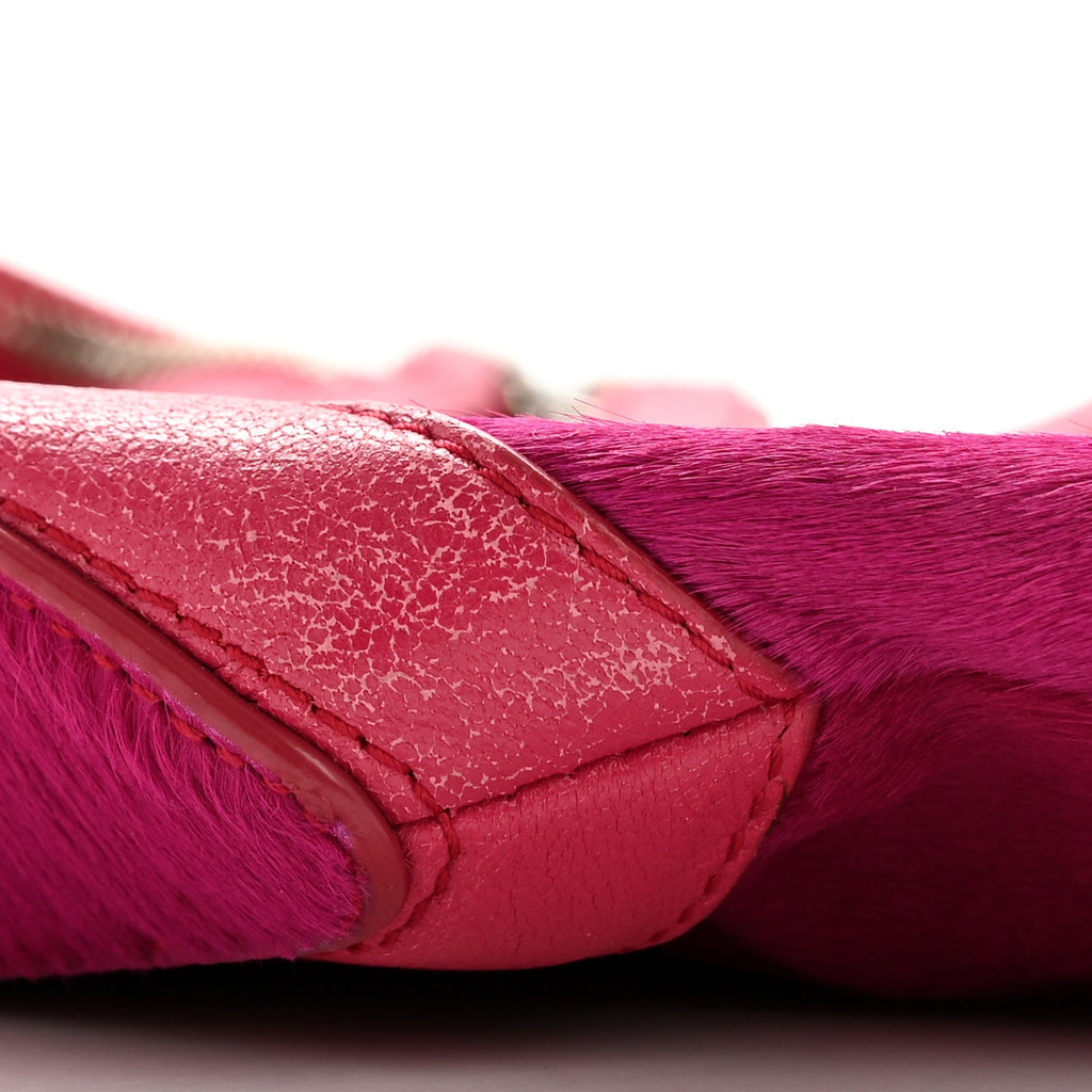 Calfskin Pony Hair De Manta Clutch Pink