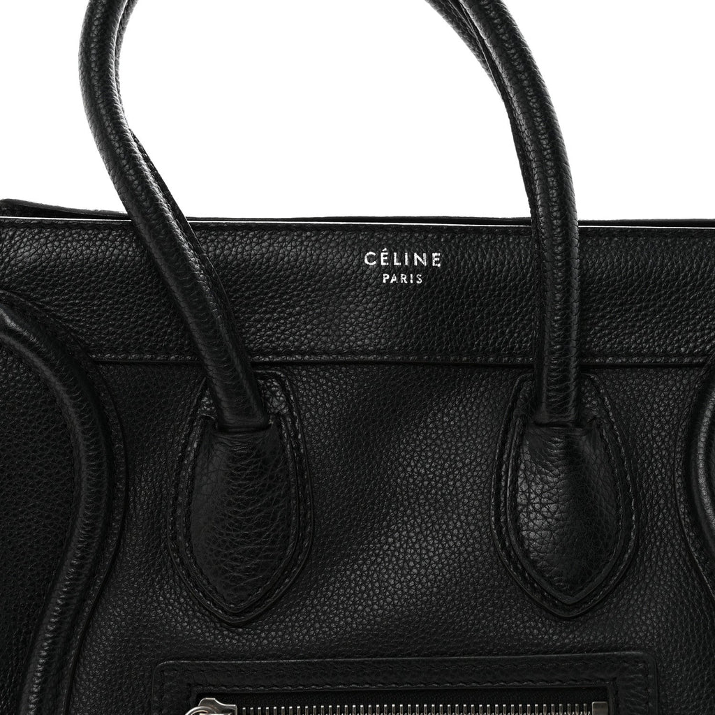 Drummed Calfskin Micro Luggage Black