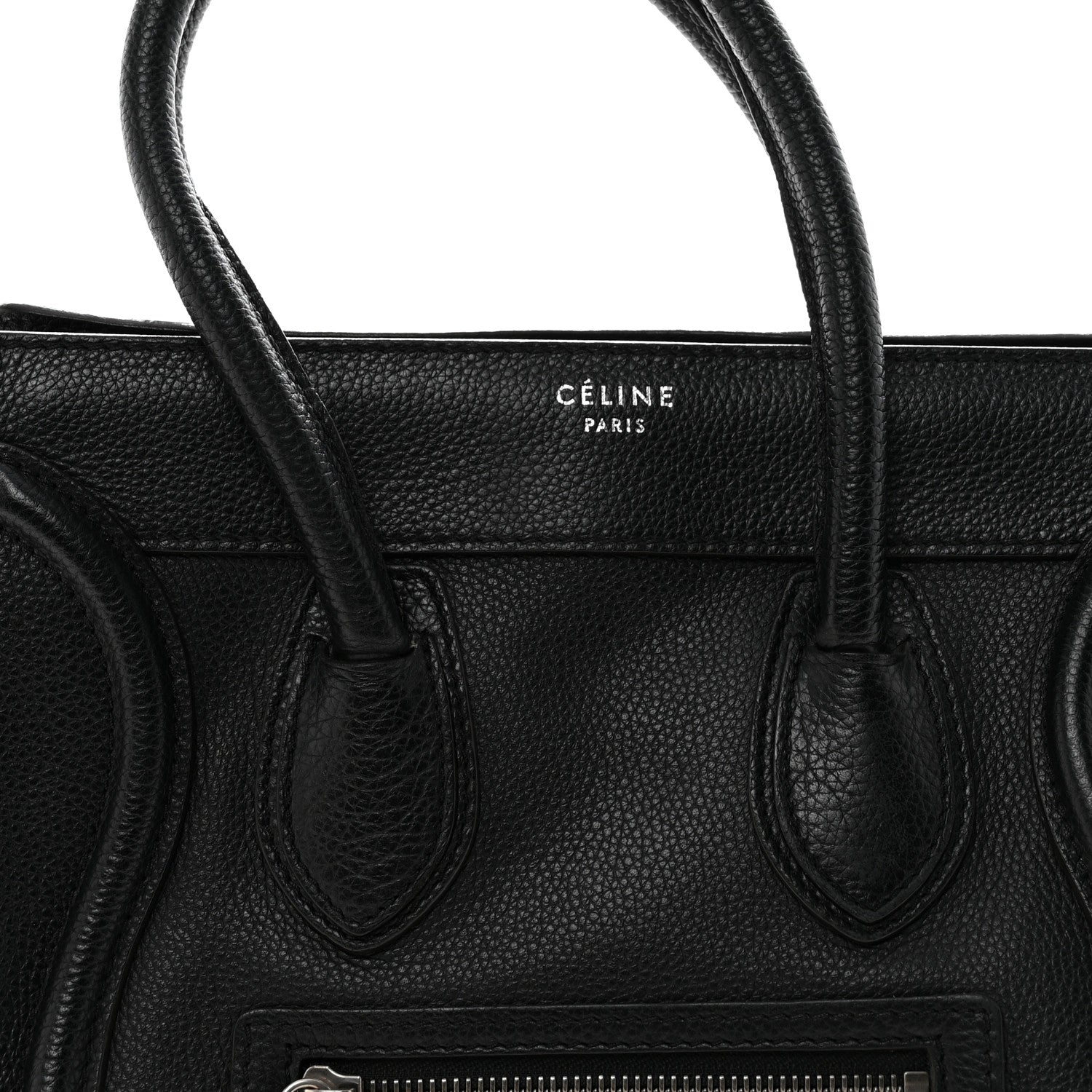 Drummed Calfskin Micro Luggage Black