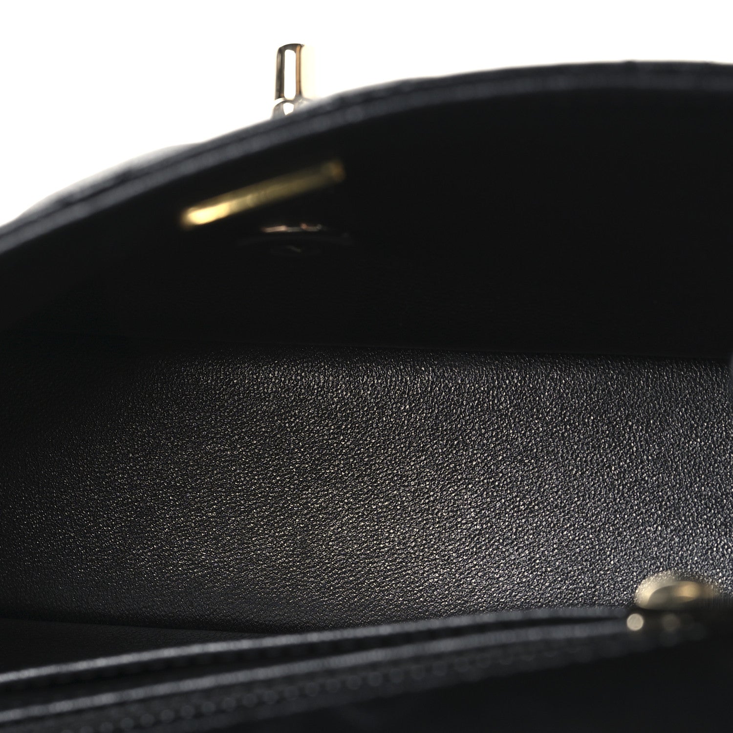 Lambskin Quilted Mini Crystal Top Handle Rectangular Flap Black