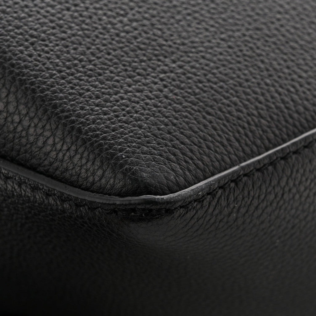Grained Calfskin Small Puzzle Bag Black