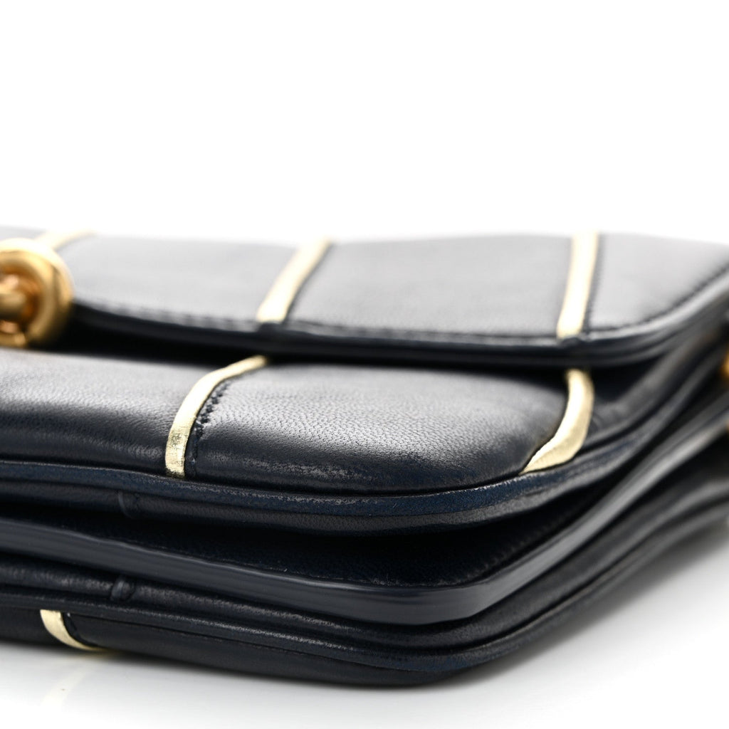 Lambskin Quilted Le Maillon Satchel Marine
