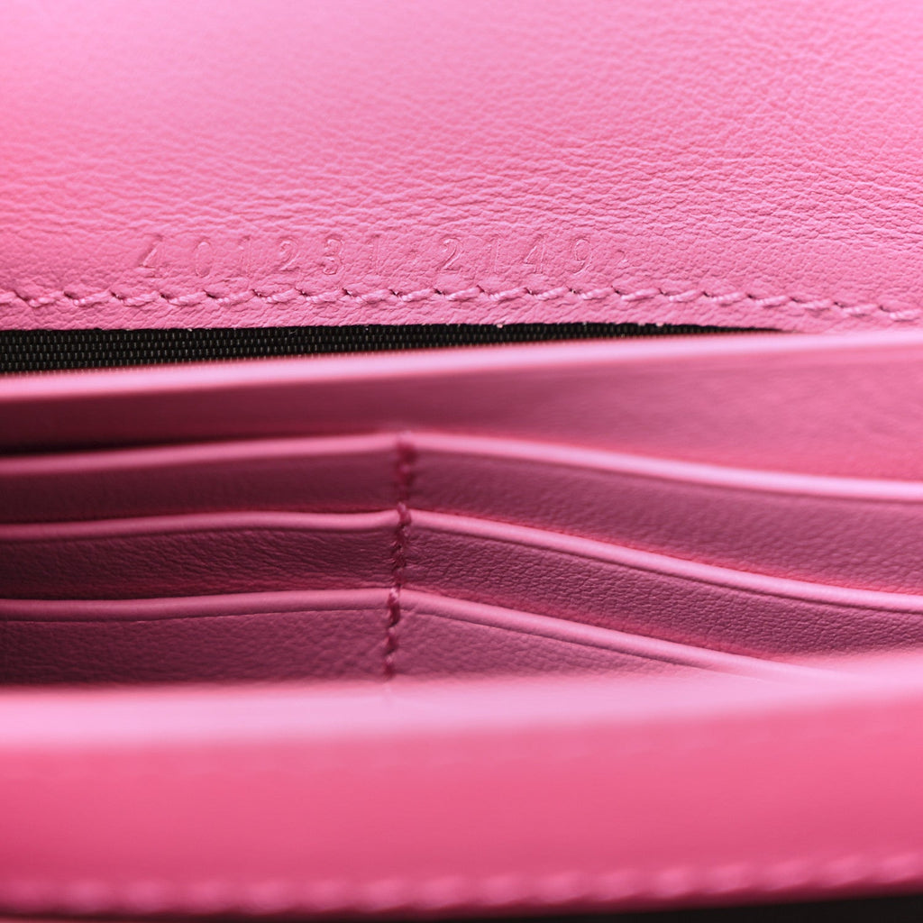 Suede Mini Dionysus Chain Wallet Pink Tropical Flower