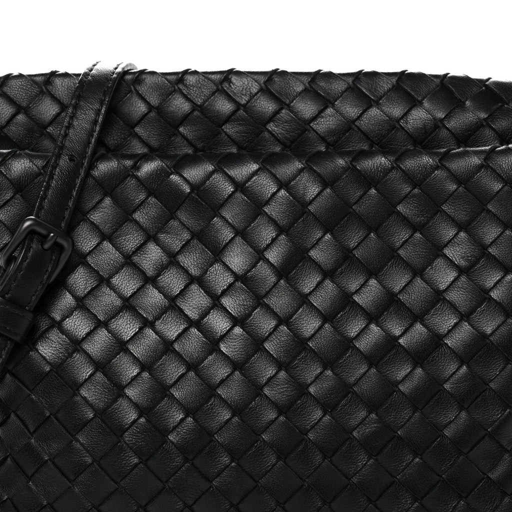 Nappa Intrecciato Crossbody Messenger Black