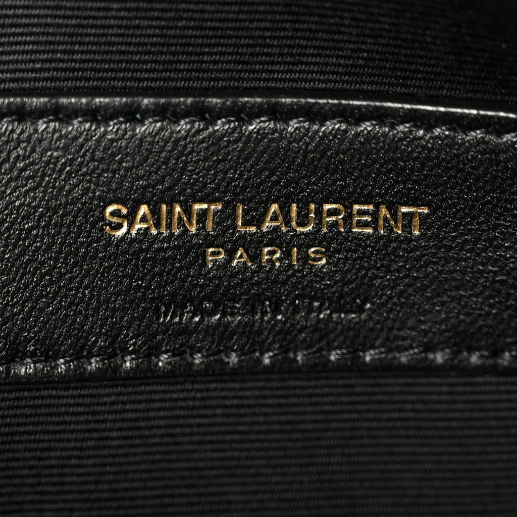 Patent Calfskin Monogram Uptown Clutch Black