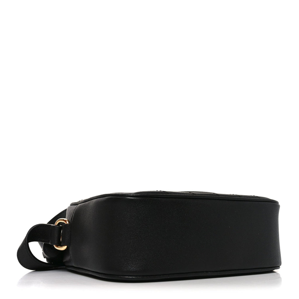 Sakai Be Green Calfskin Diagonal Stitched Small Blondie Shoulder Bag Black