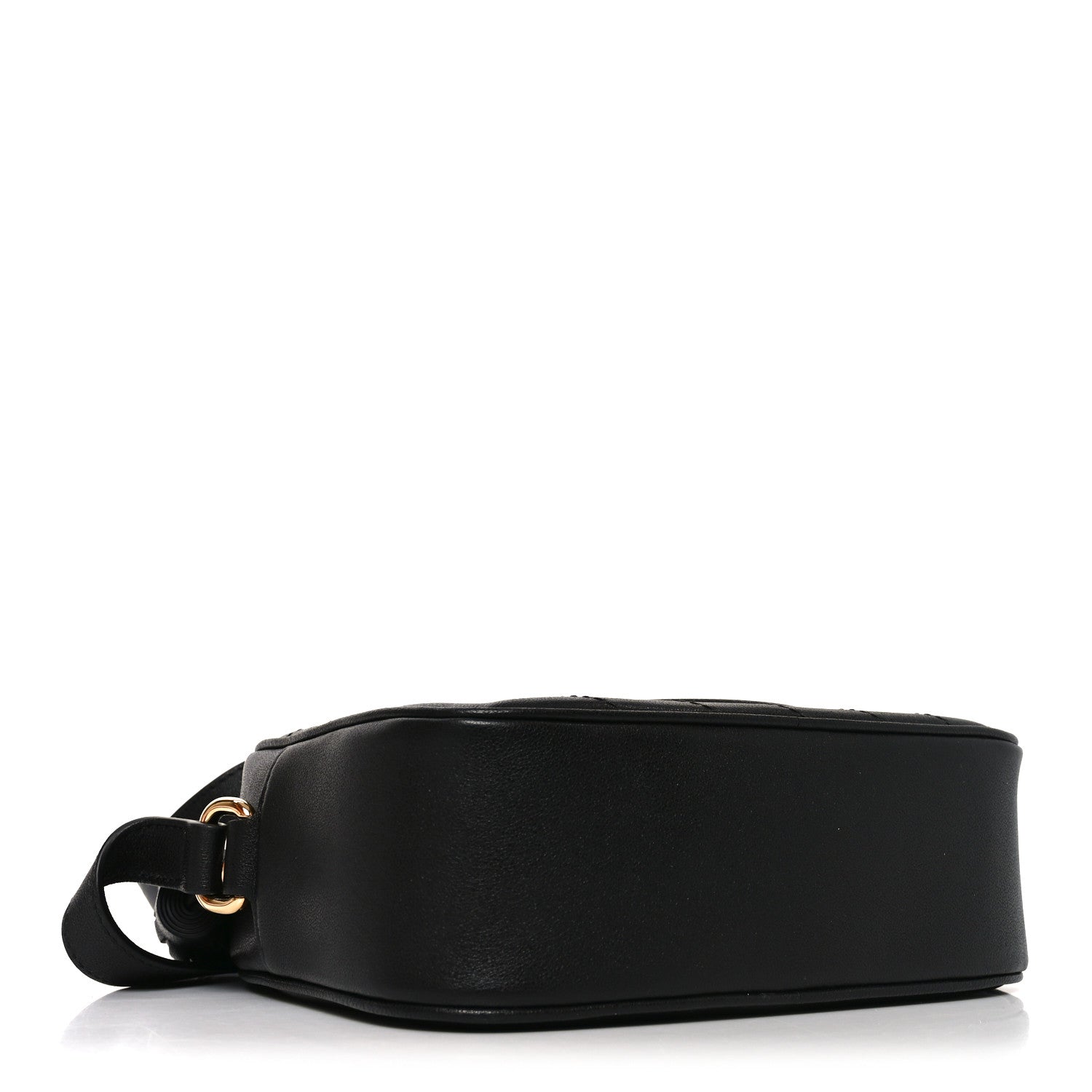 Sakai Be Green Calfskin Diagonal Stitched Small Blondie Shoulder Bag Black