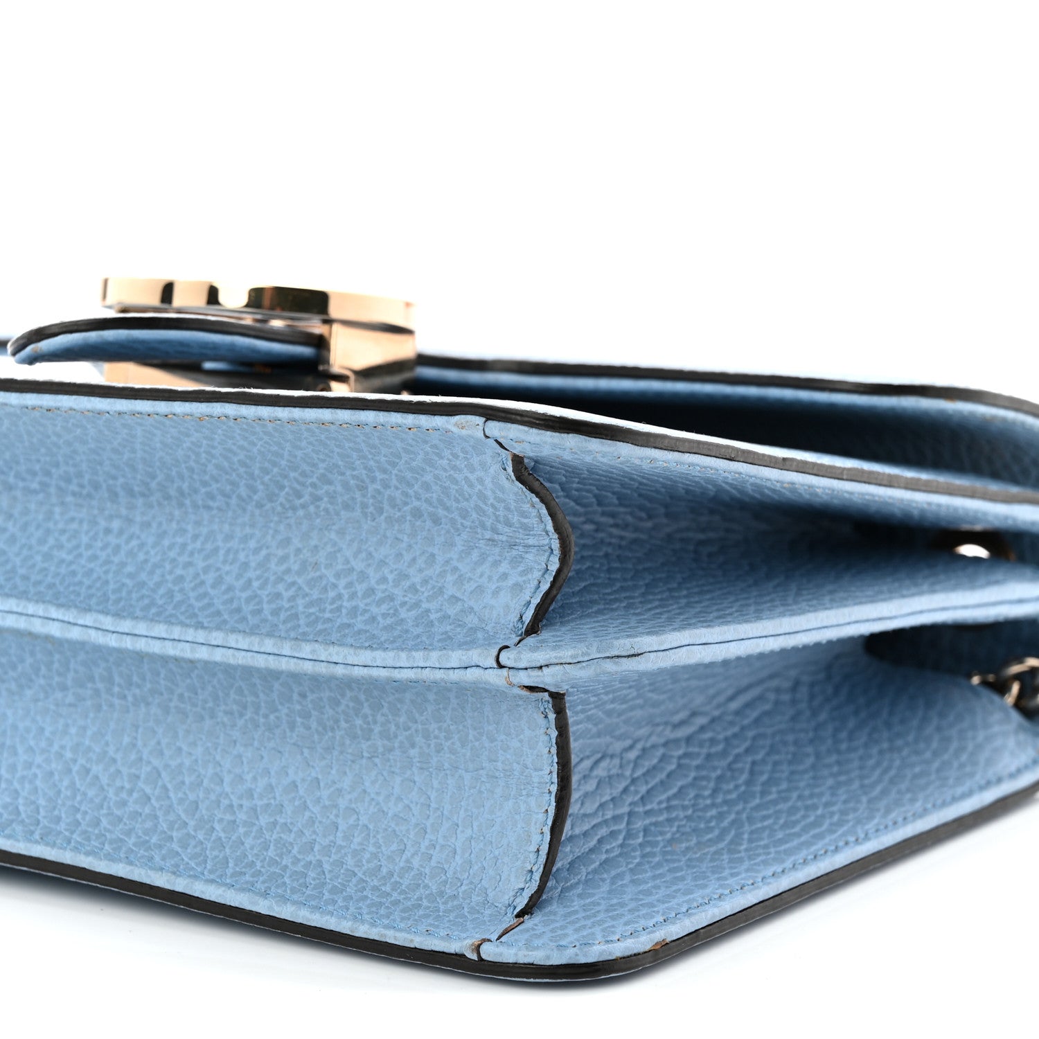 Dollar Calfskin Small Interlocking G Shoulder Bag Mineral Blue