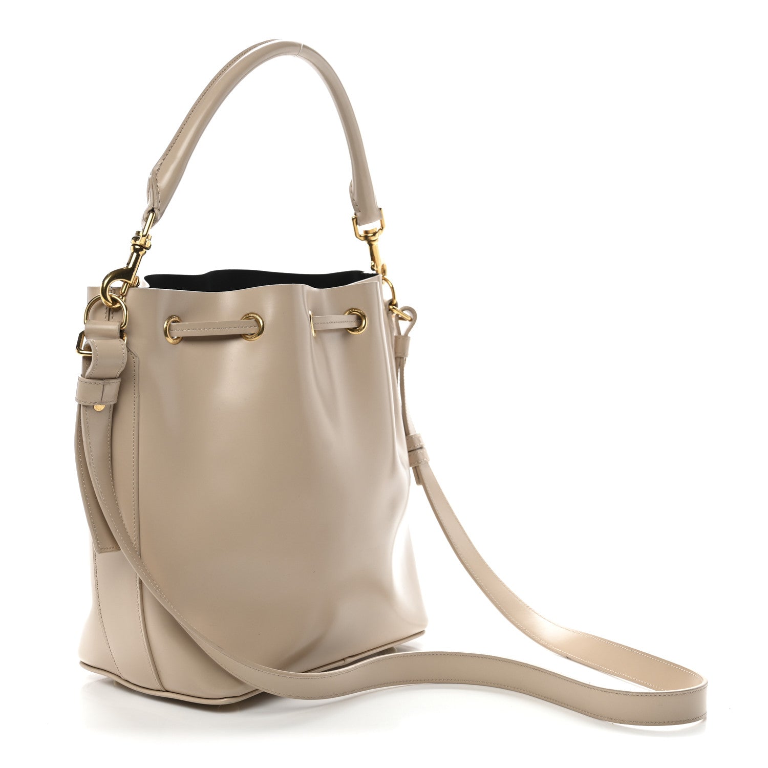 Calfskin Medium Emmanuelle Bucket Bag Nude Powder
