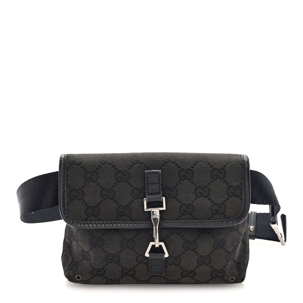 GG Monogram Web Flight Belt Bag Black
