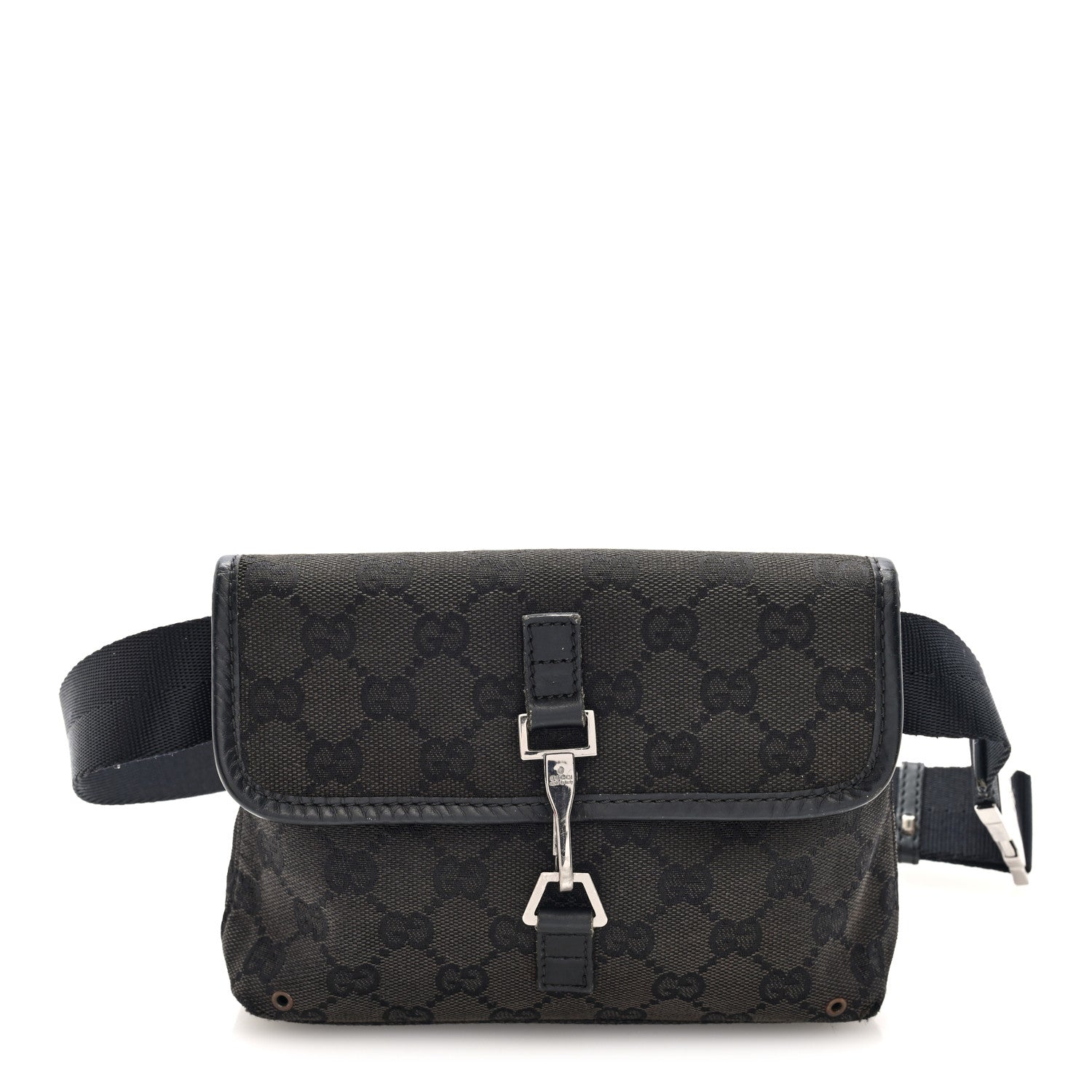 GG Monogram Web Flight Belt Bag Black
