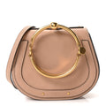 Calfskin Suede Small Nile Bracelet Bag Biscotti Beige