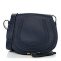 Calfskin Medium Marcie Round Crossbody Bag Navy
