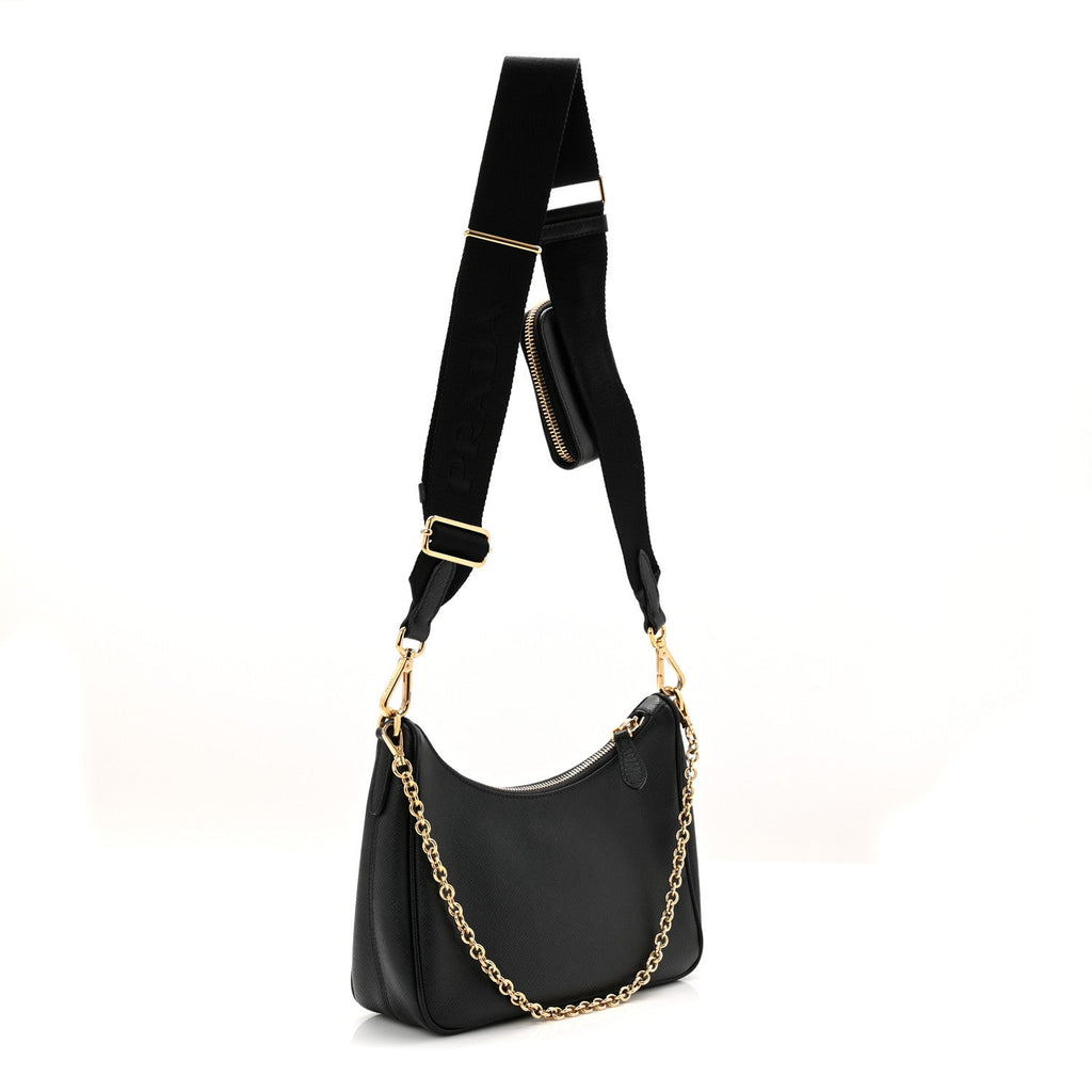 Saffiano Lux Re-Edition 2005 Shoulder Bag Black