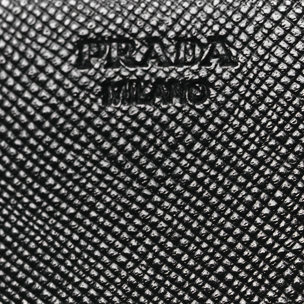 Saffiano Triangle Continental Flap Wallet Black