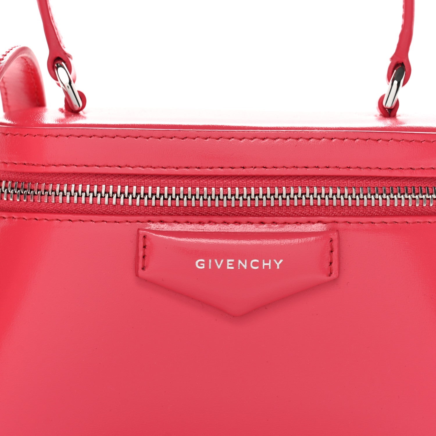 Box Calfskin Antigona Vanity Bag With Chain Neon Pink