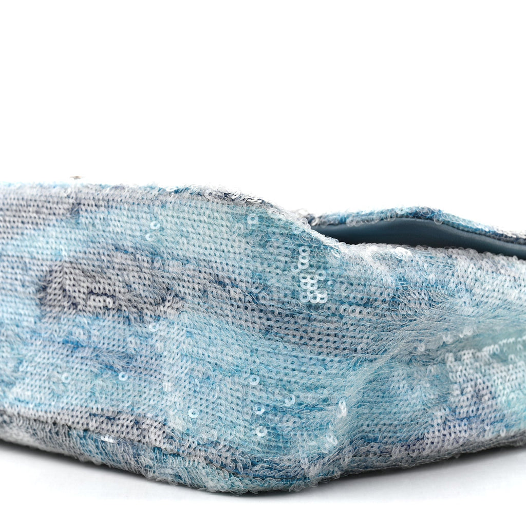 Sequin Large Waterfall Flap Light Blue