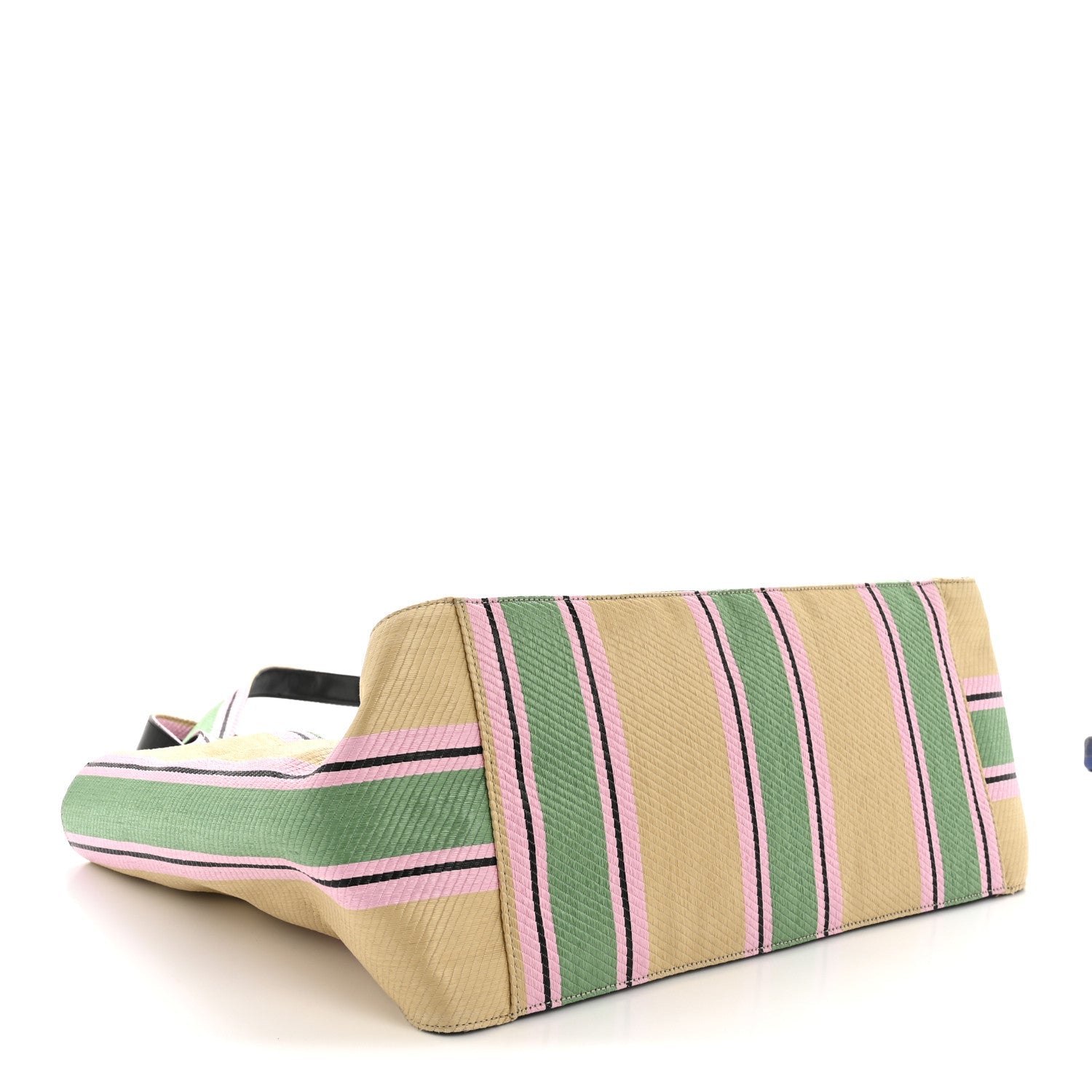 Raffia Striped Logo Tote Multicolor