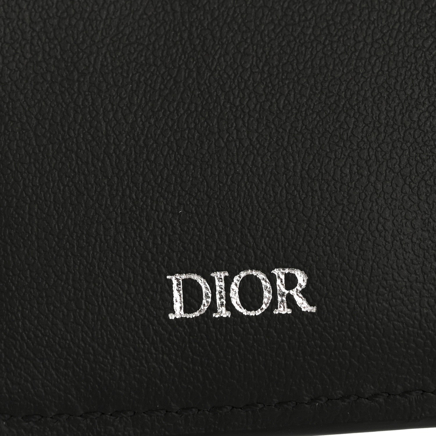 Grained Calfskin Embossed Dior Gravity BiFold Wallet Black