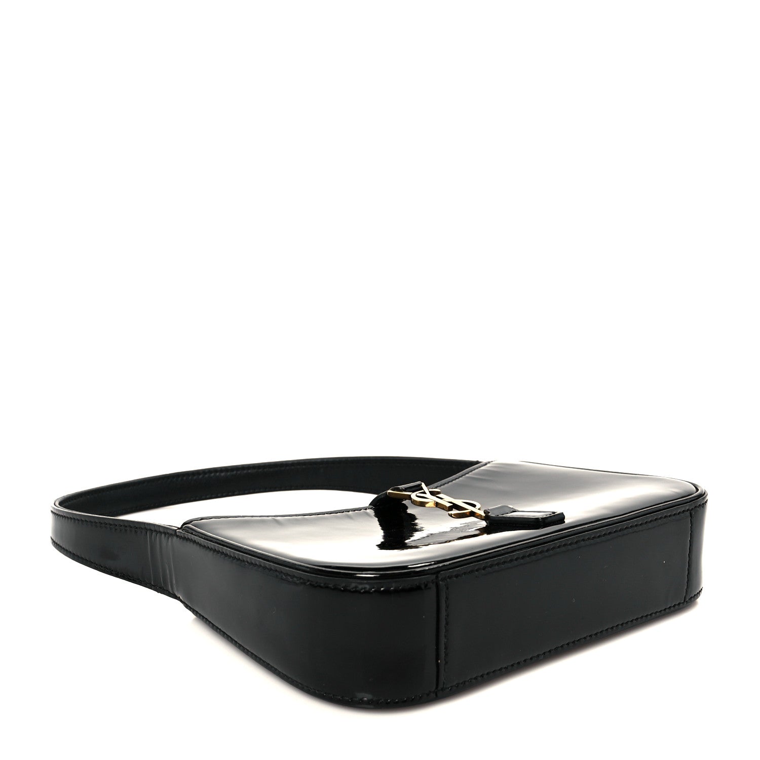 Patent Calfskin Le 5 A 7 Mini Hobo Black
