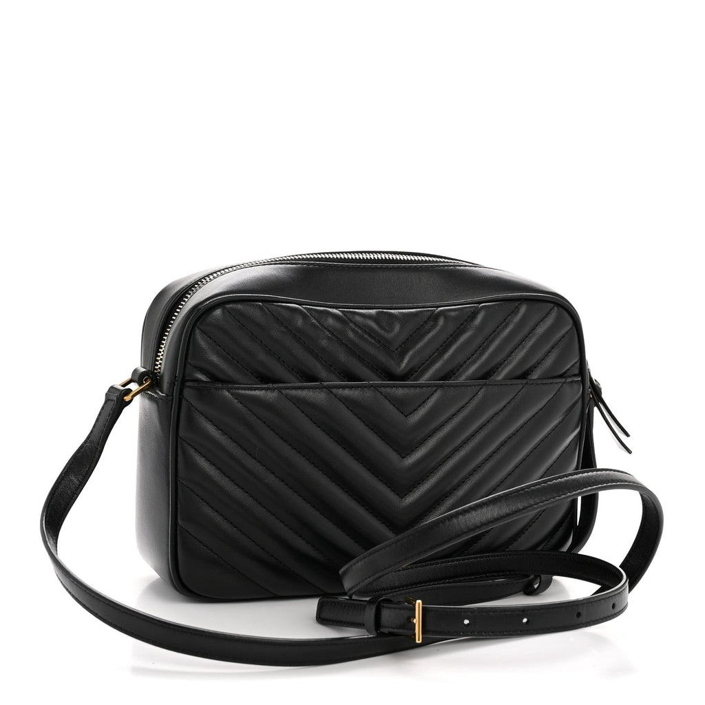 Calfskin Matelasse Monogram Lou Camera Bag Black