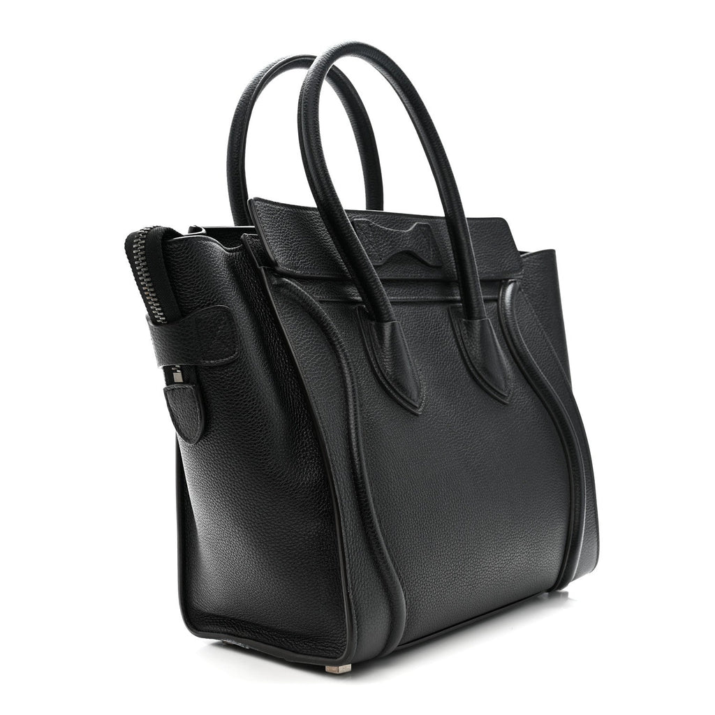 Drummed Calfskin Micro Luggage Black