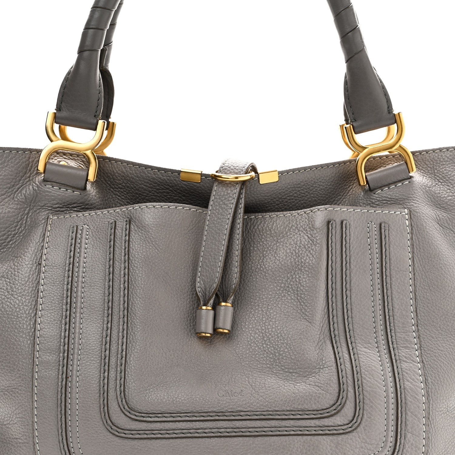 Calfskin Large New Marcie Tote Cashmere Grey