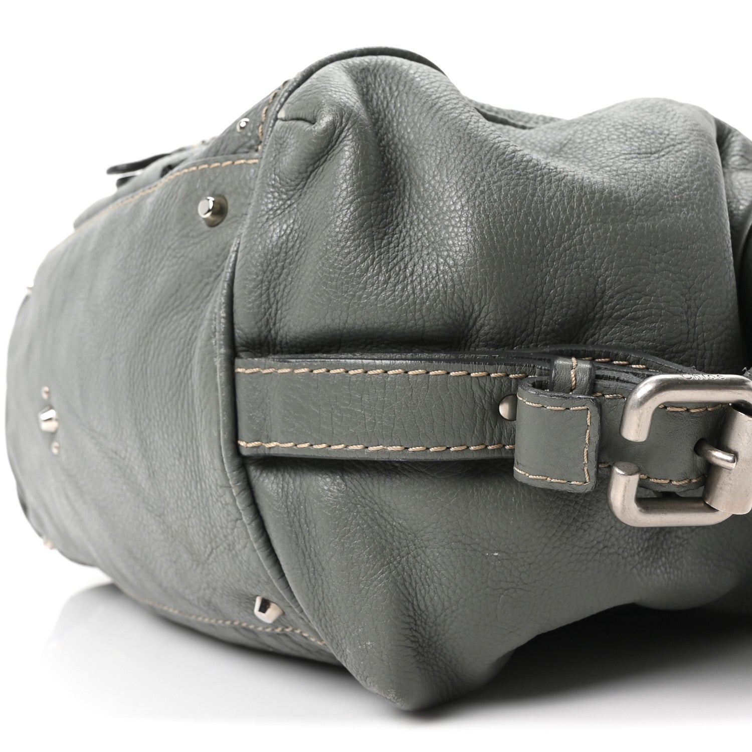 Calfskin Paddington Front Pocket Tote Gris Vert