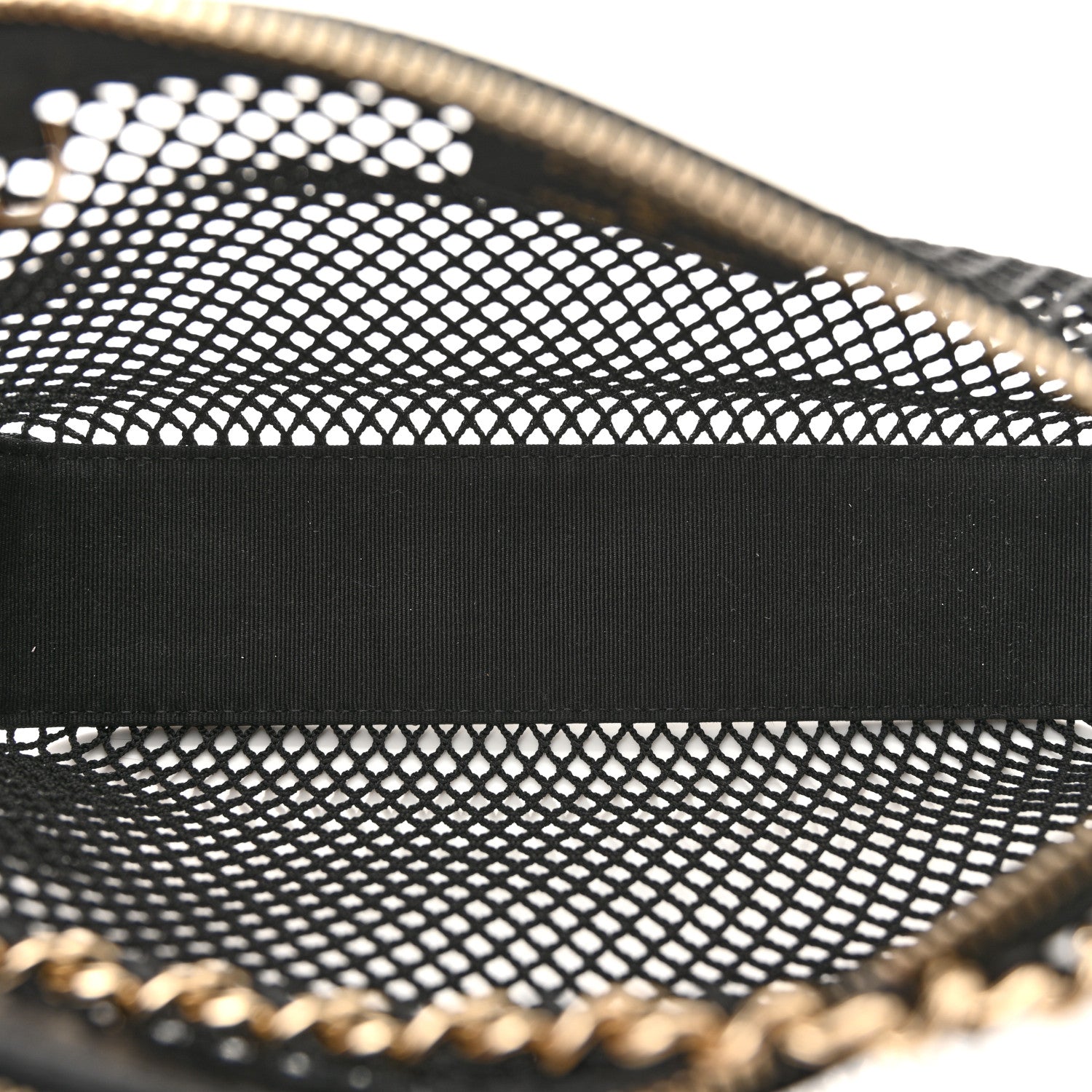 Mesh Shiny Lambskin Clutch With Chain Black