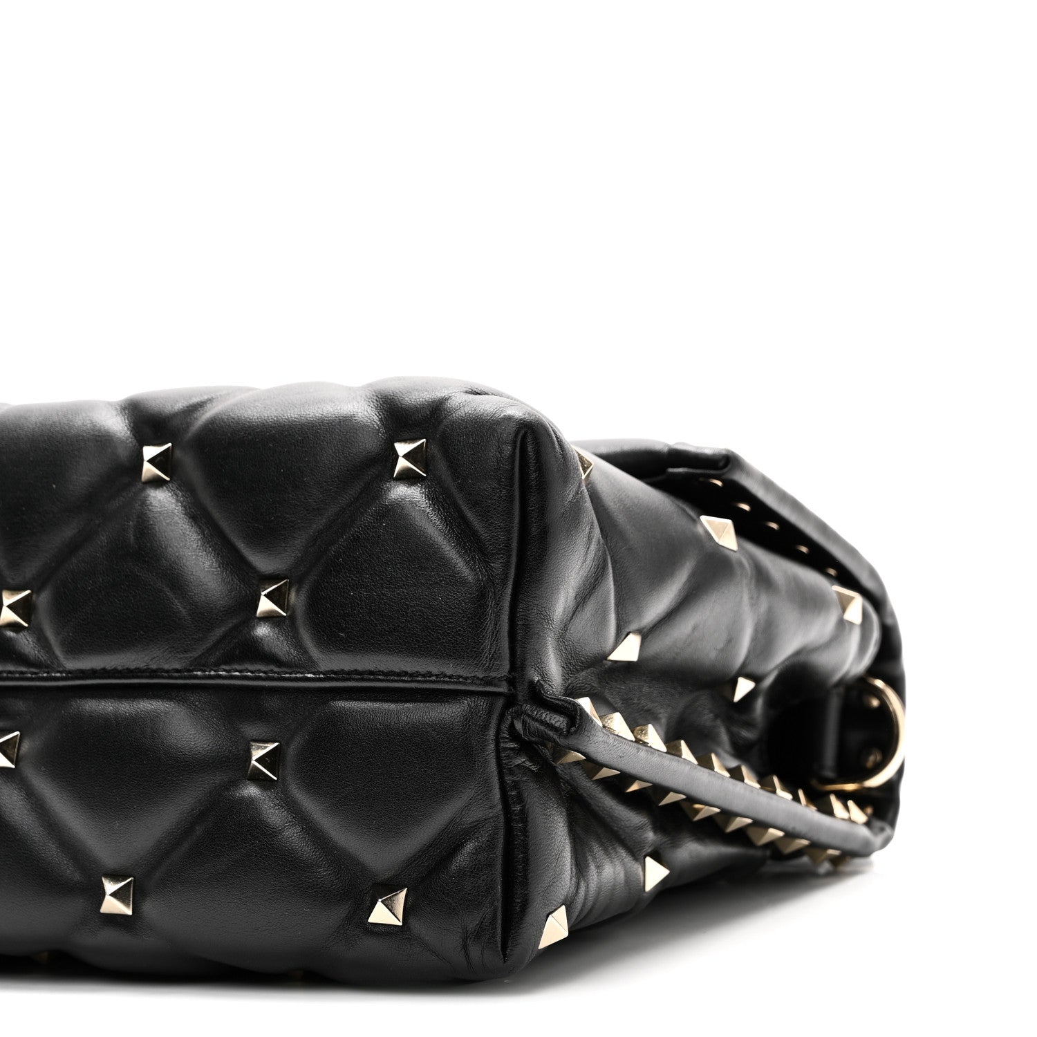 Lambskin VLTN Print Candystud Top Handle Bag Black