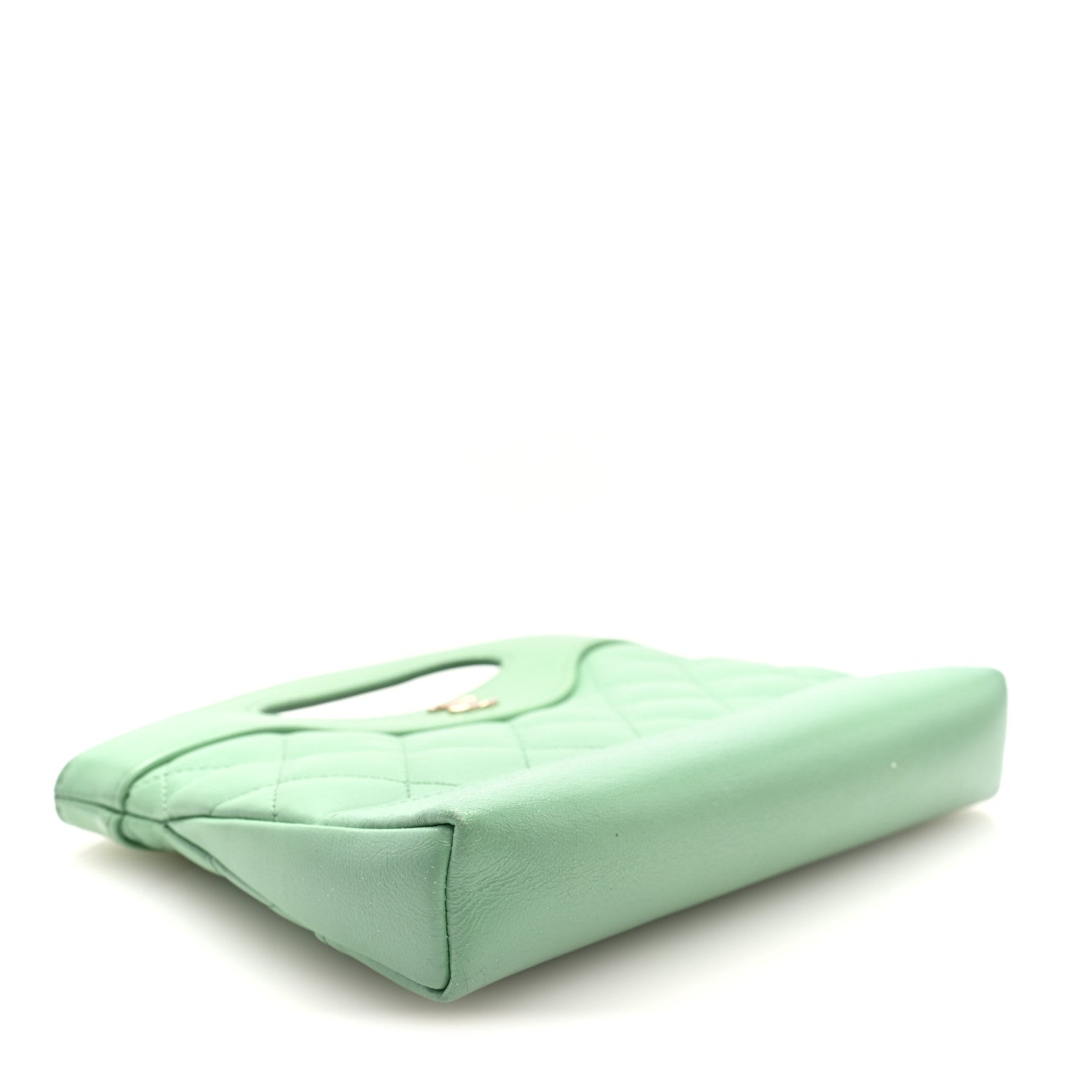 Shiny Lambskin Quilted Nano 31 Shopping Bag Green