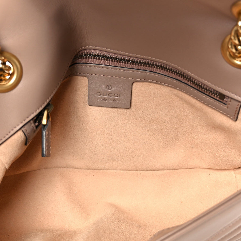 Calfskin Matelasse Small GG Marmont Shoulder Bag Porcelain Rose