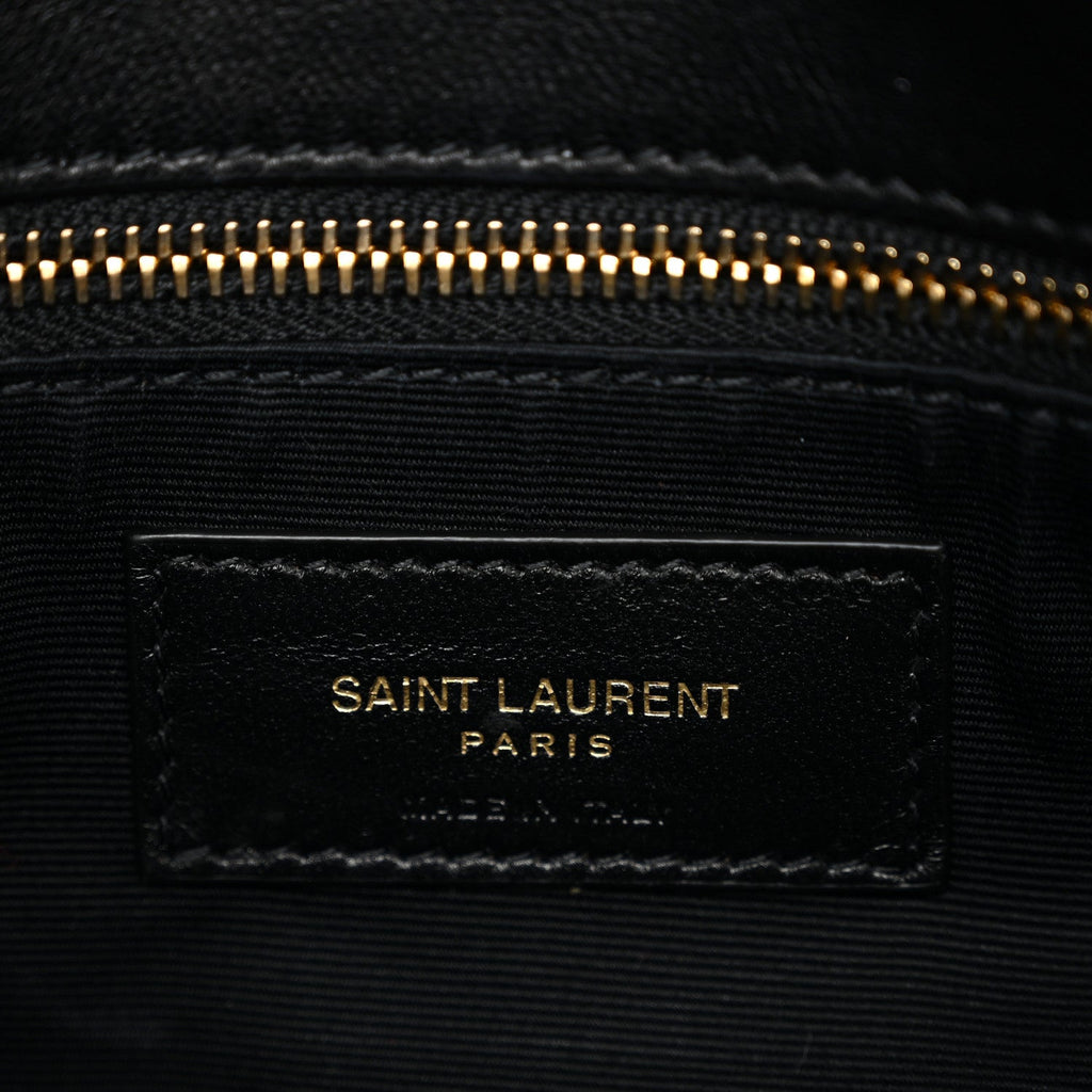 Lambskin Quilted Toy Loulou Puffer Monogram Chain Satchel Black