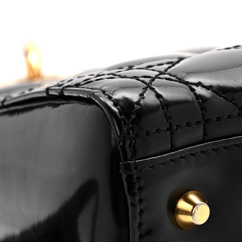 Patent Cannage Medium Lady Dior Black