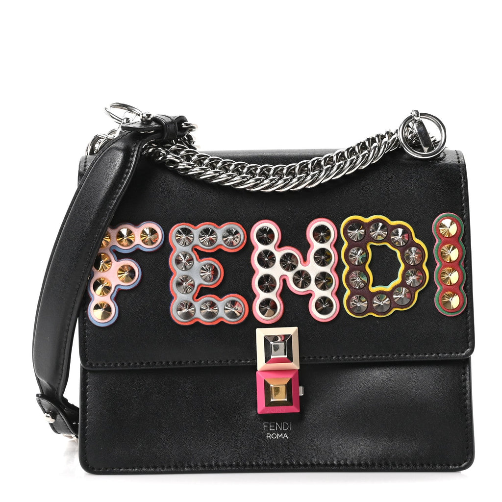 Vitello Liberty Fun Fair Metal Studded Small Kan I Shoulder Bag Black Multicolor