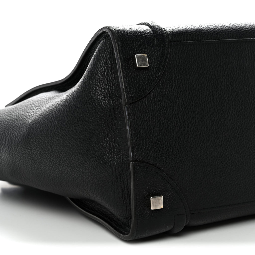 Drummed Calfskin Mini Luggage Black
