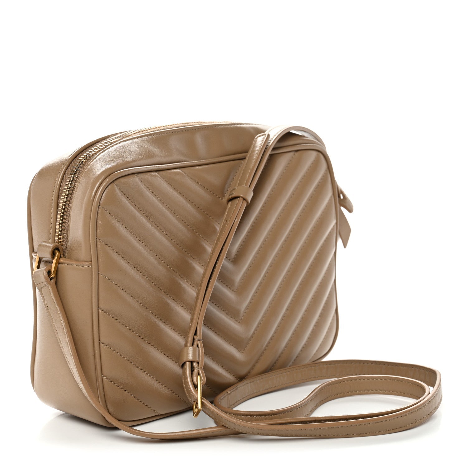 Calfskin Matelasse Monogram Lou Camera Bag Dark Beige