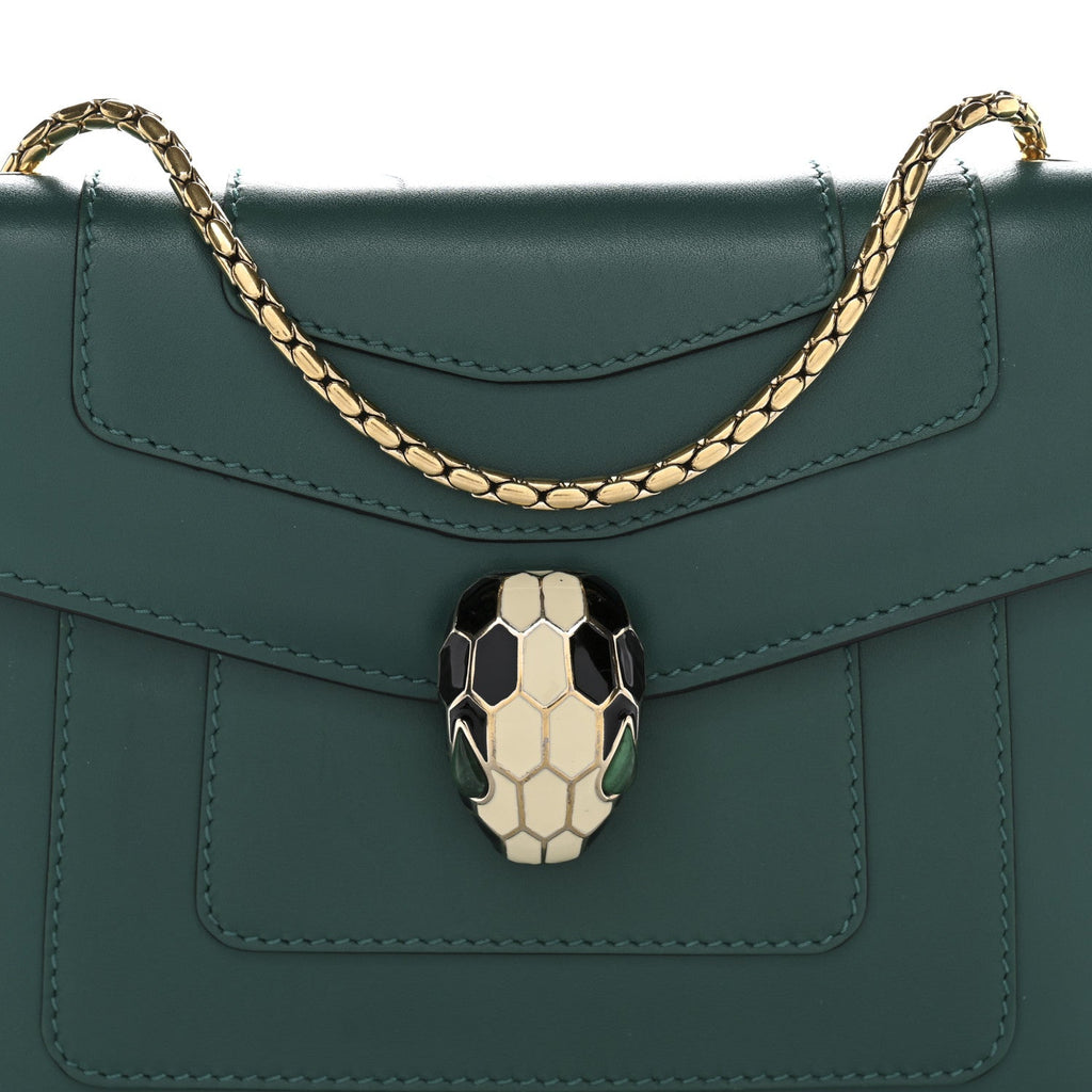 Calfskin Small Serpenti Forever Snake Strap Crossbody Bag Emerald Green