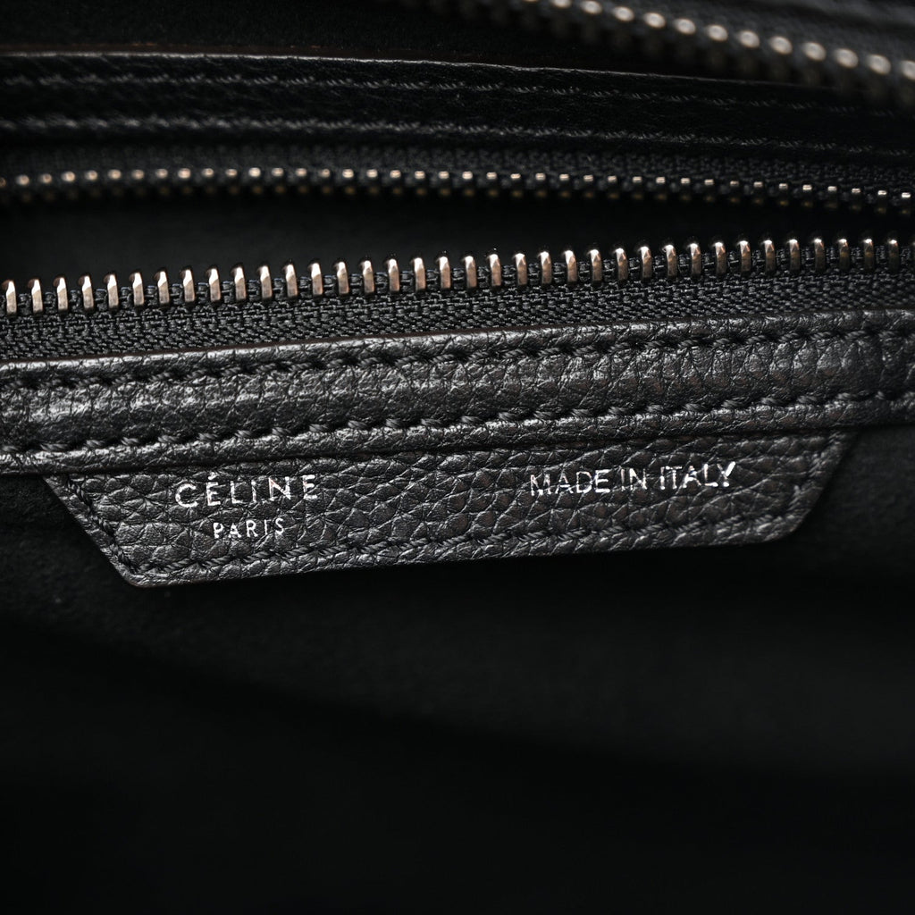 Drummed Calfskin Mini Luggage Black