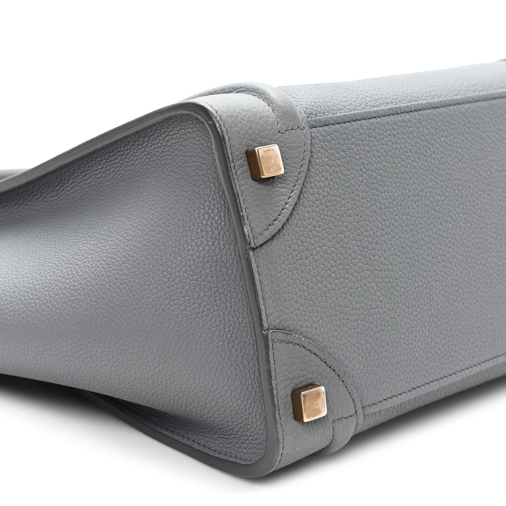 Baby Drummed Calfskin Micro Luggage Kohl