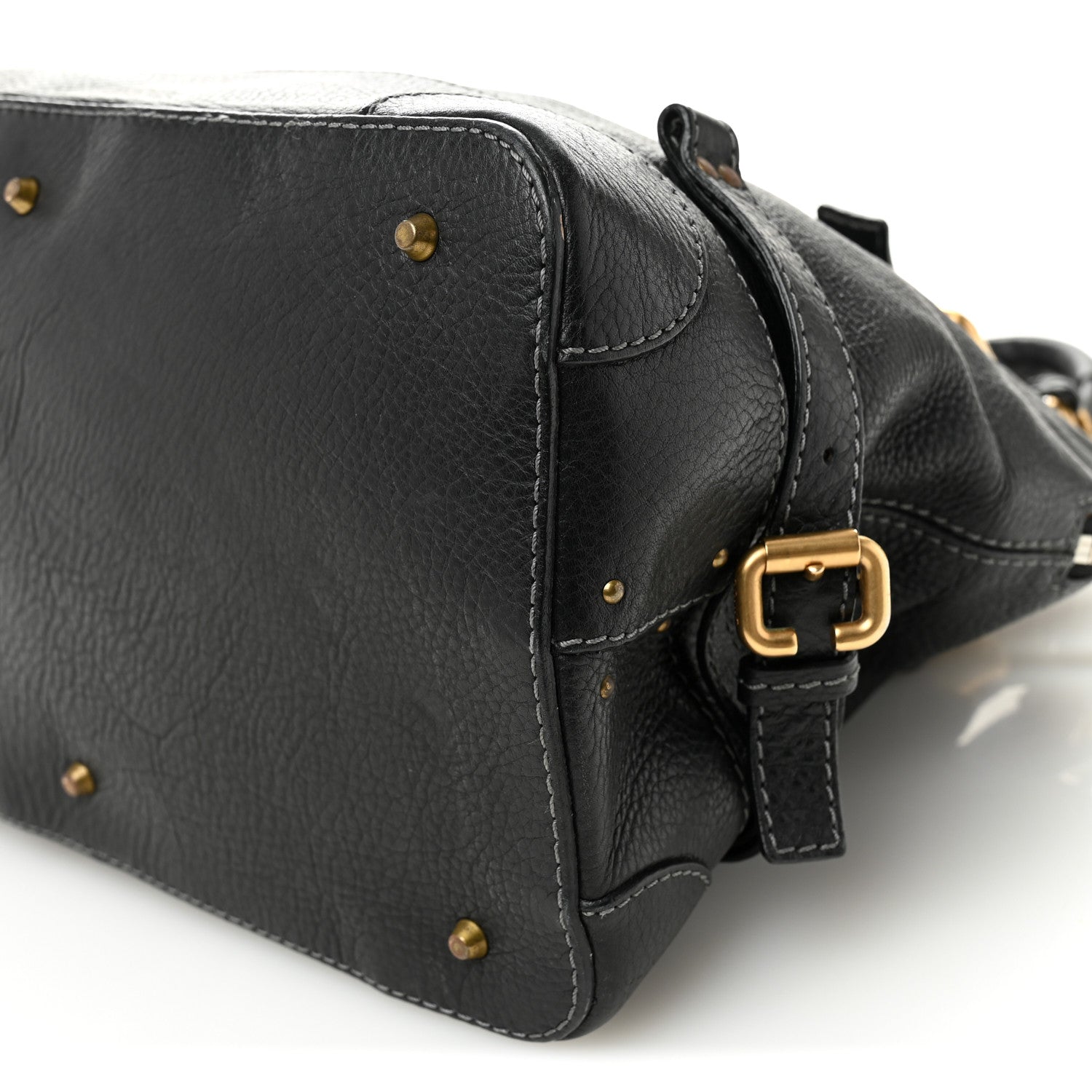 Calfskin Paddington Dome Satchel Black
