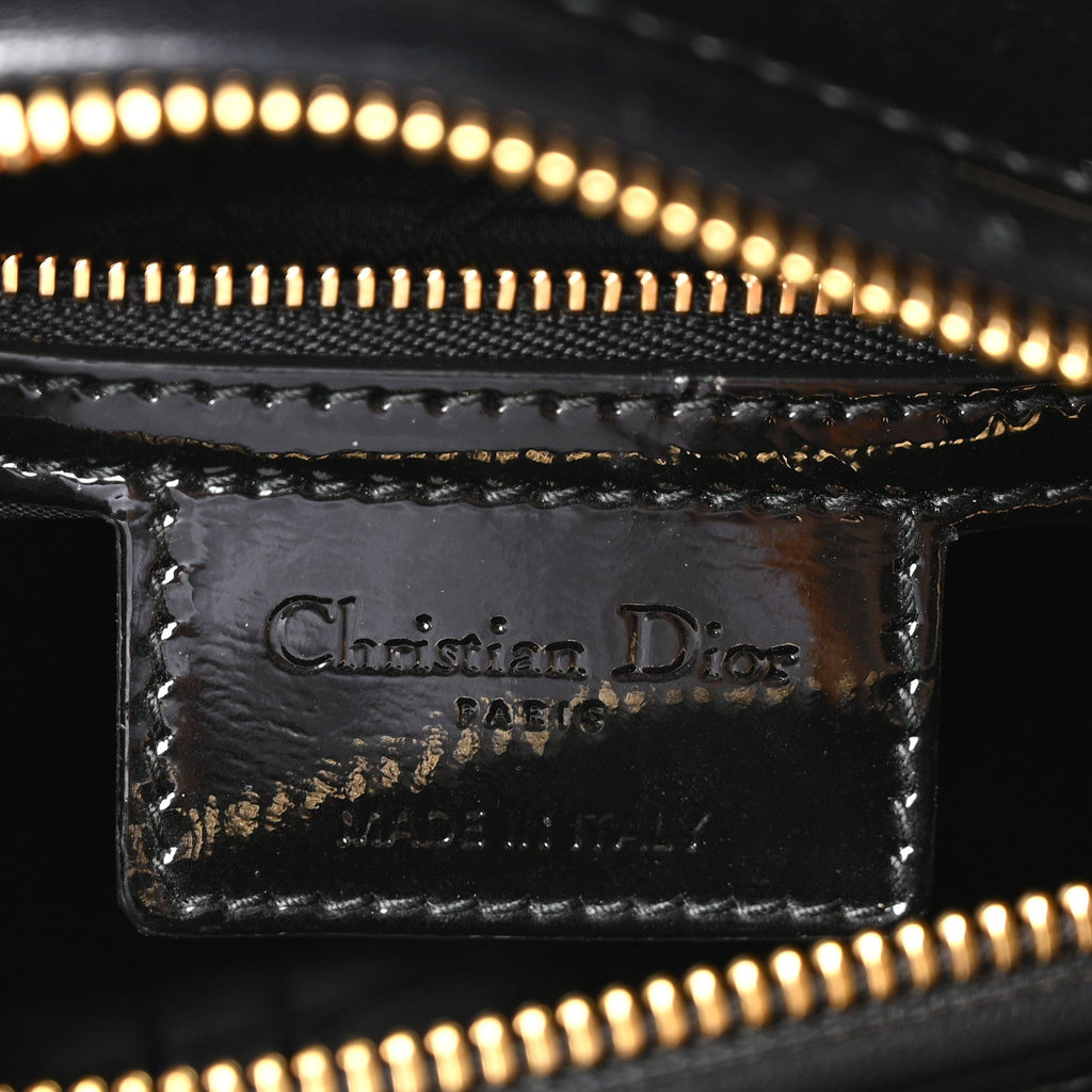 Patent Cannage Medium Lady Dior Black