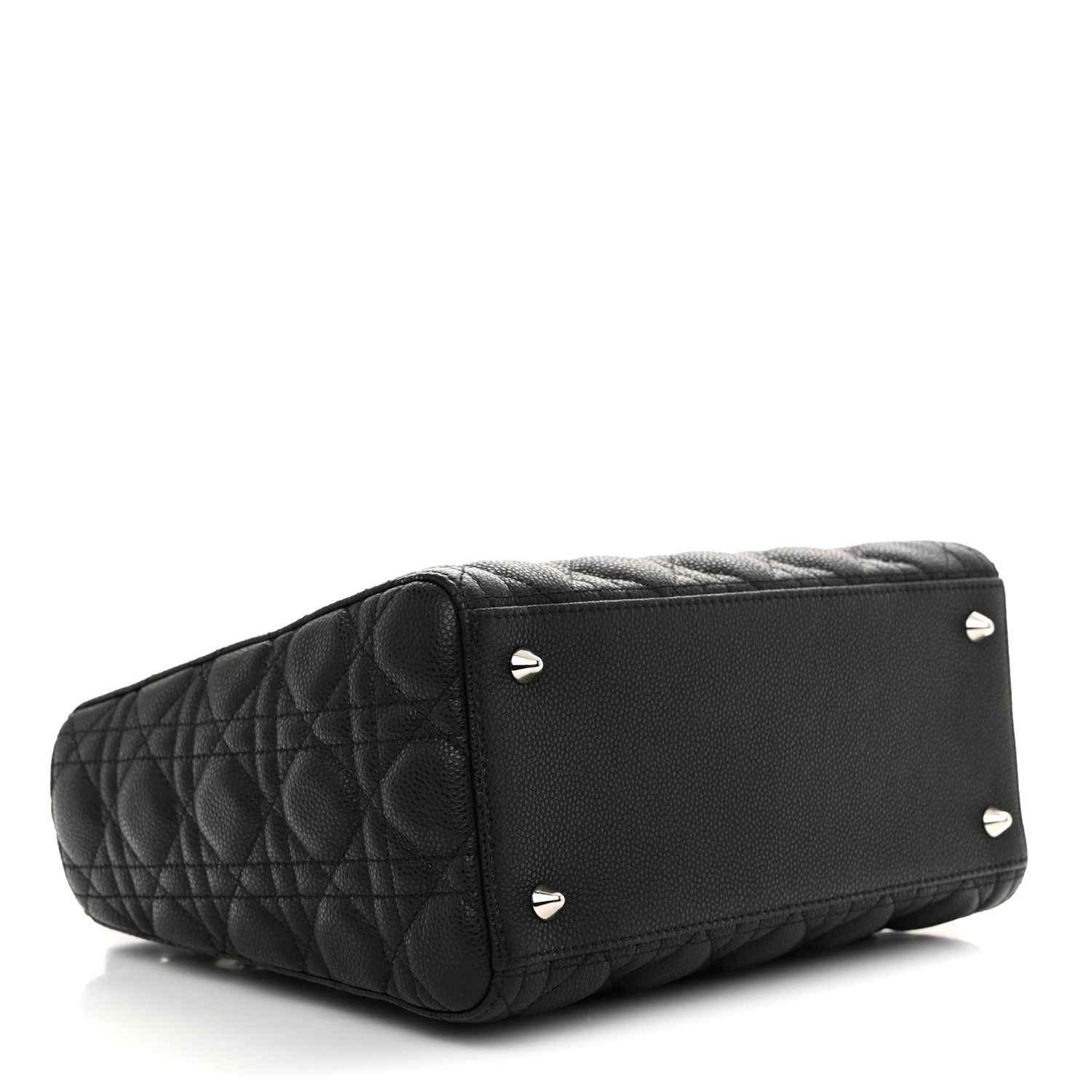 Grained Calfskin Cannage Medium Lady Dior Black