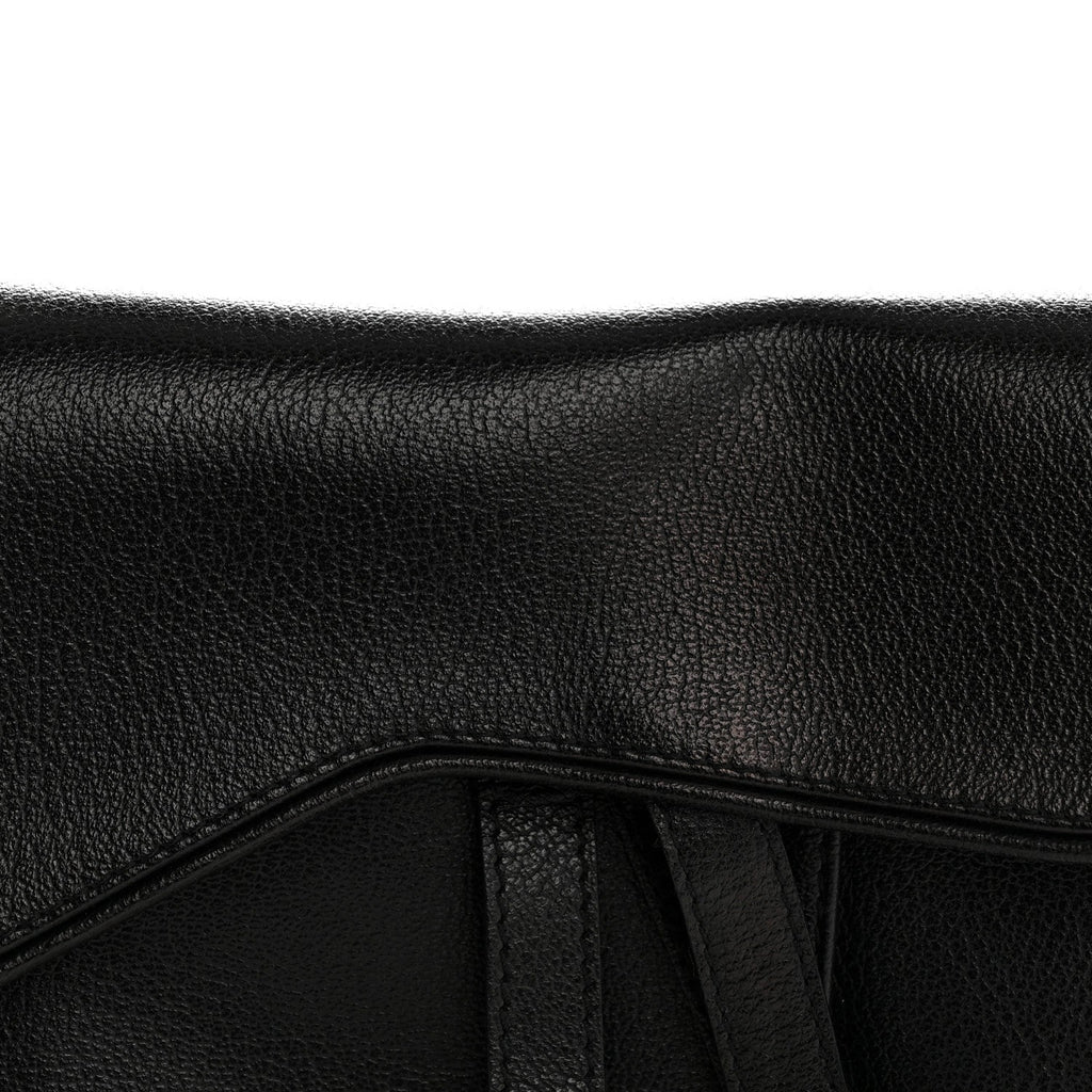 Shiny Goatskin  Saddle Bag Black