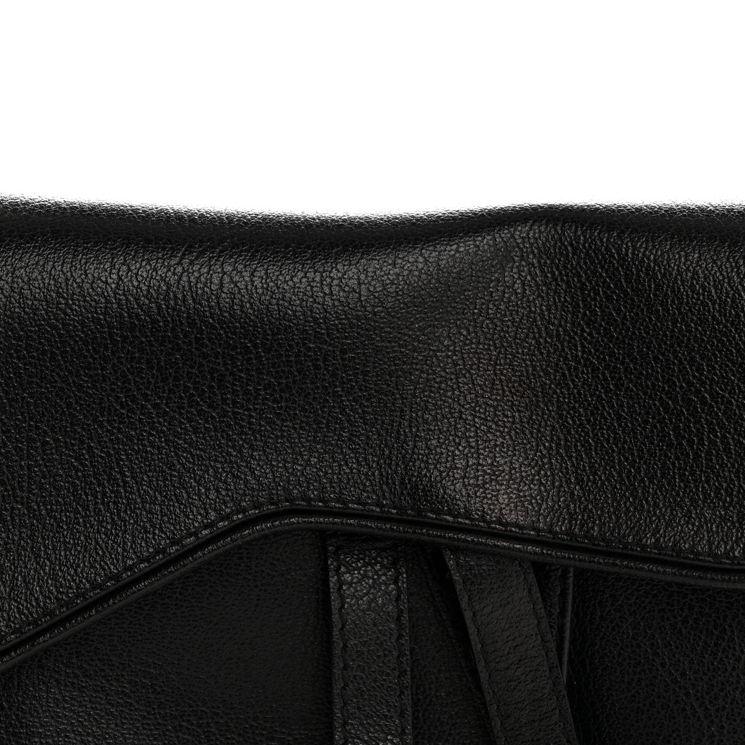 Shiny Goatskin  Saddle Bag Black