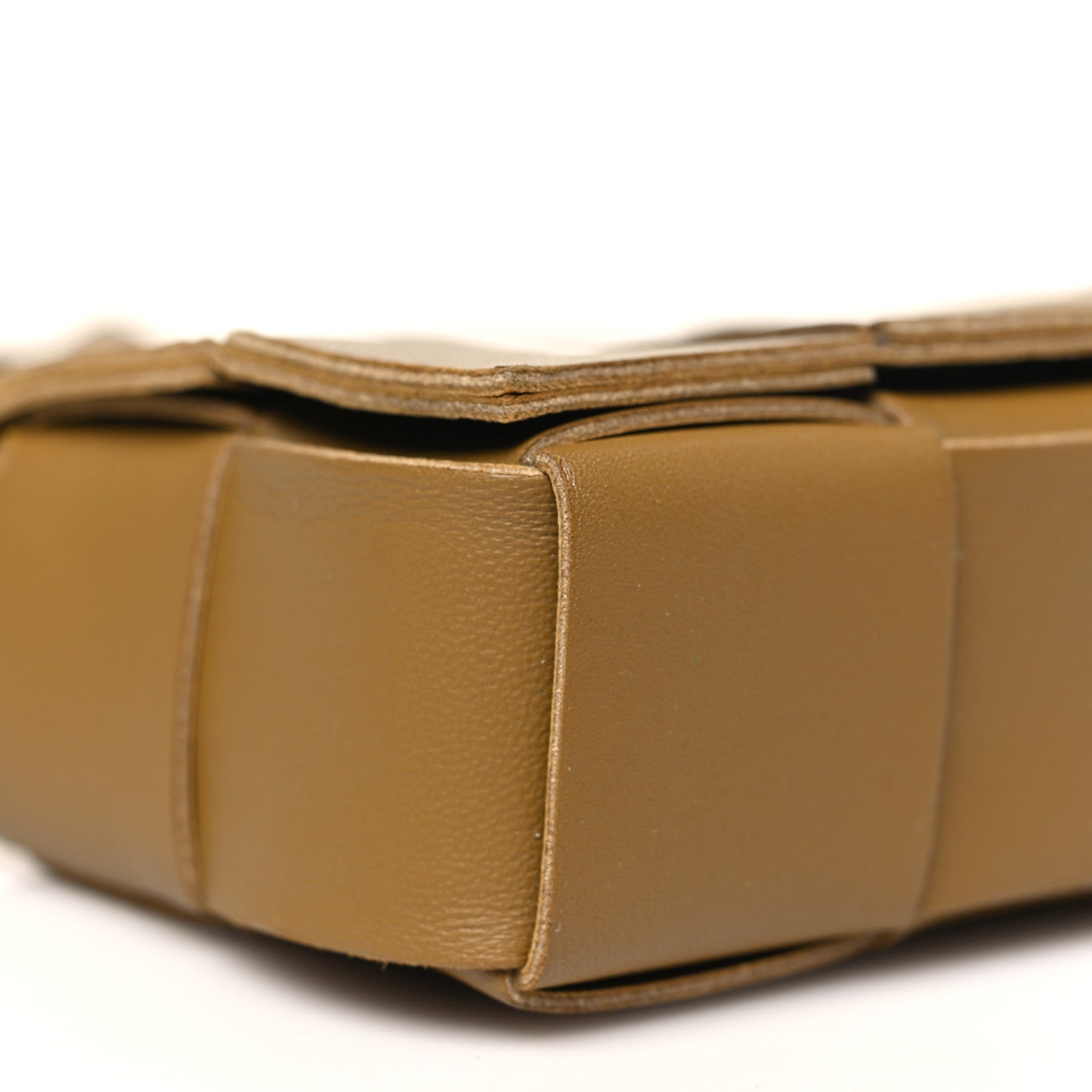 Lambskin Maxi Intrecciato Extra Mini Cassette Crossbody Bag Ochre