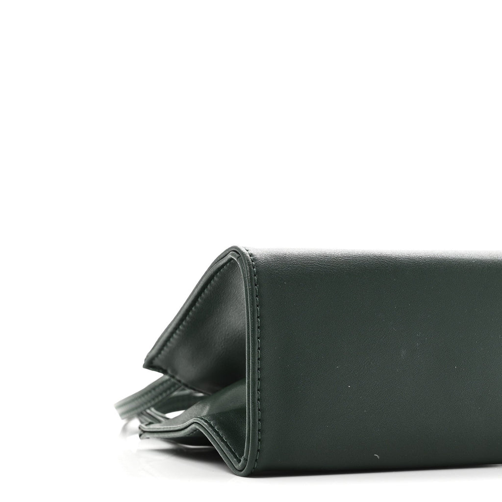 Vegan Leather Small Shopping Bag Dark Olive