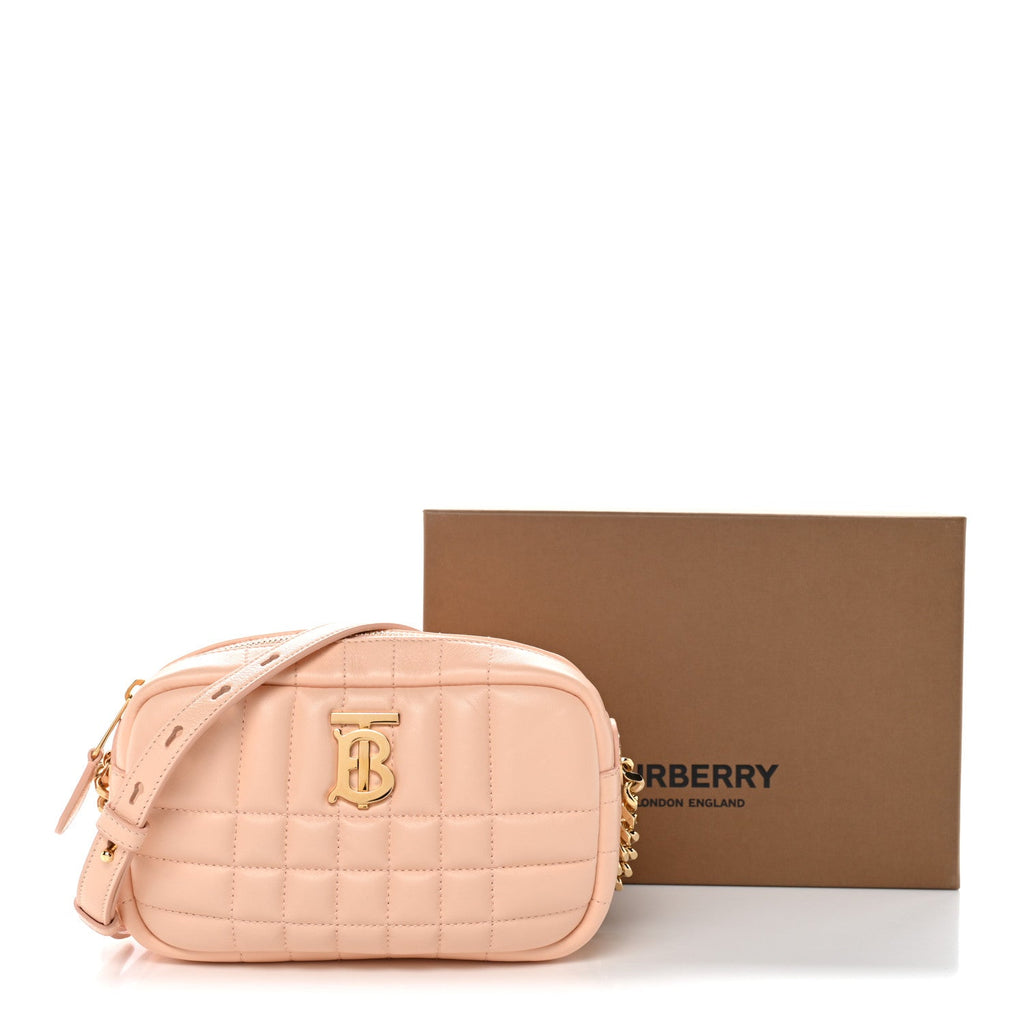 Lambskin Quilted Mini Lola Camera Bag Peach Pink