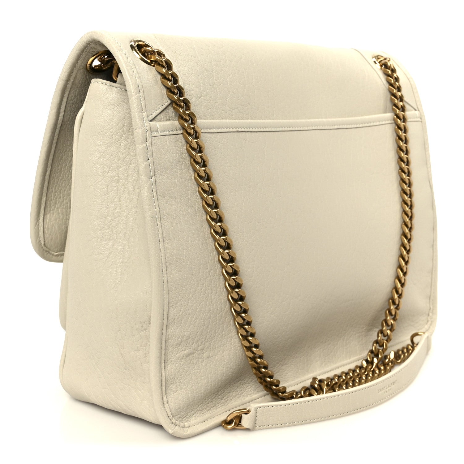 Grained Lambskin Monogram Large Niki Chain Satchel Crema Soft